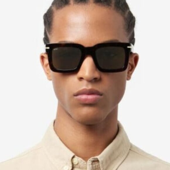 Hugo BOSS 1501/S 0807 7Y Square Sunglasses - Black/Grey with Gold Logo - Picture 3 of 11